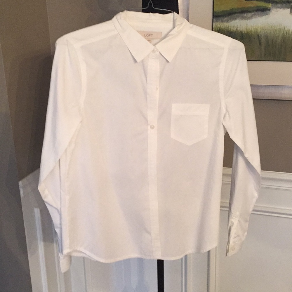 LOFT white button top